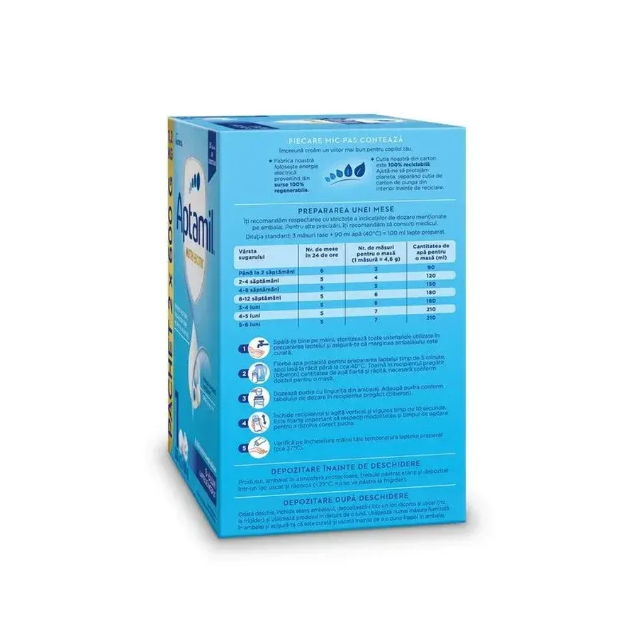 Aptamil Nutri-Biotik 1 zuigelingenvoeding, 0–6 maanden, 3 x 1200 g, Nutricia