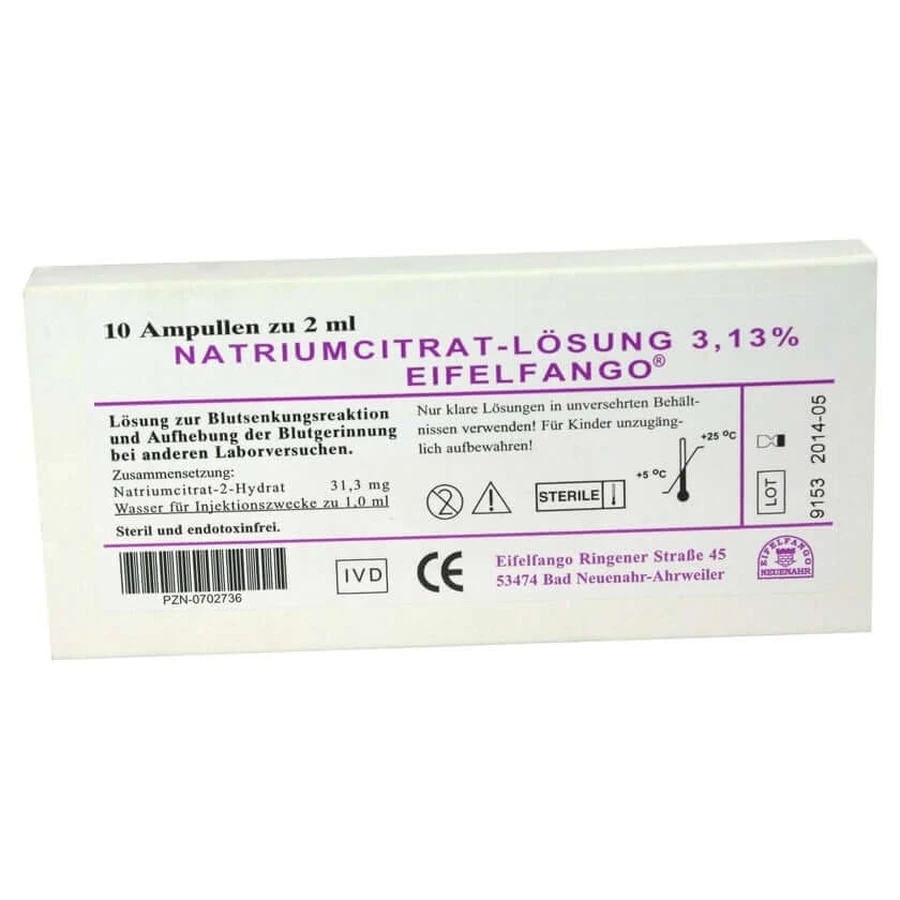 Sodium citricum 3,13% fiale 10X2 ml