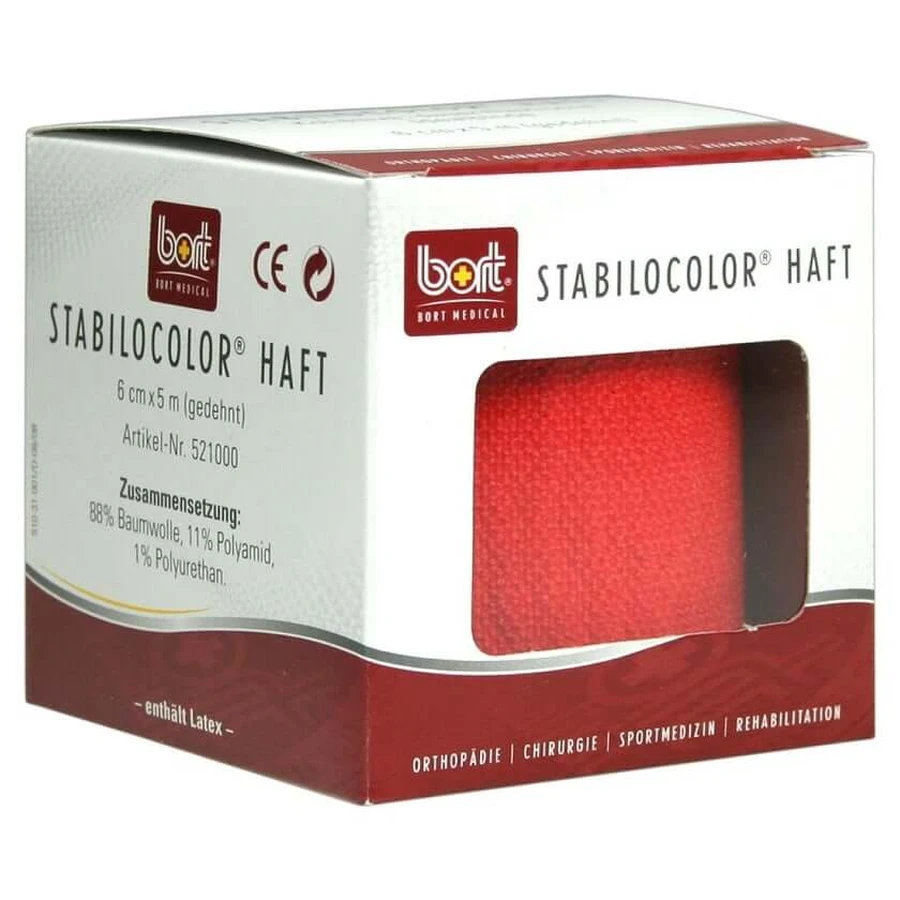 BORT Stabilocolor bandaż samoprzylepny 6 cm czerwony 1 szt.: ceny i cechy