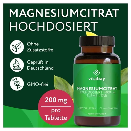 Vitabay Magnesiumcitraat 400 MG 180 St