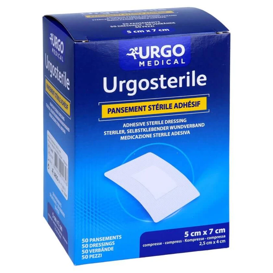 Urgosterylny opatrunek na ranę 50x70 mm sterylny 50 szt.: ceny i cechy