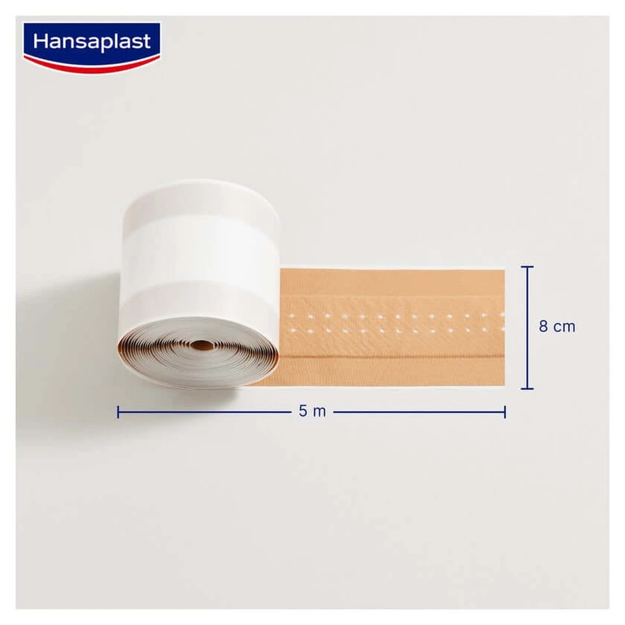 Hansaplast Classic pleisterrol, 5m x 8cm 1 st