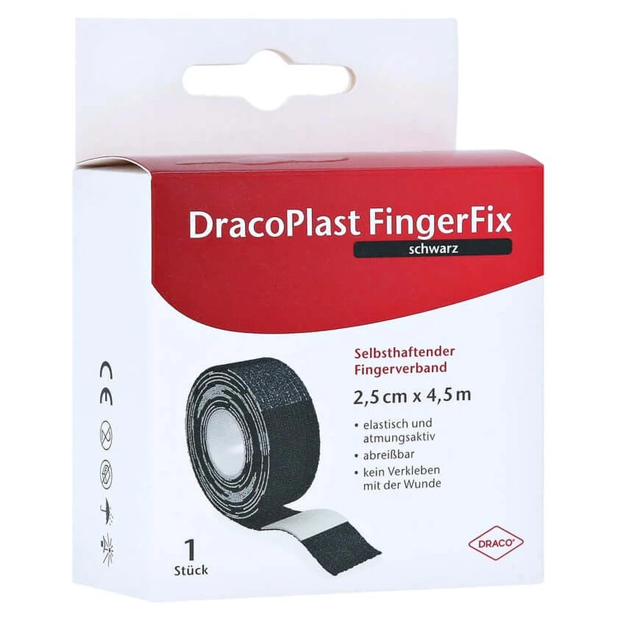 Dracoplast Fingerfix 2,5 cmx4,5 m z raną 1 szt.: ceny i cechy