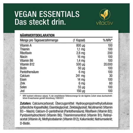 Vegan essentiële capsules 120 capsules