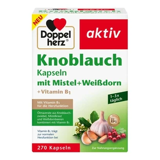 Dubbelhartige knoflookcapsules met maretak+witte doorn+vitamine B1 270 Capsules