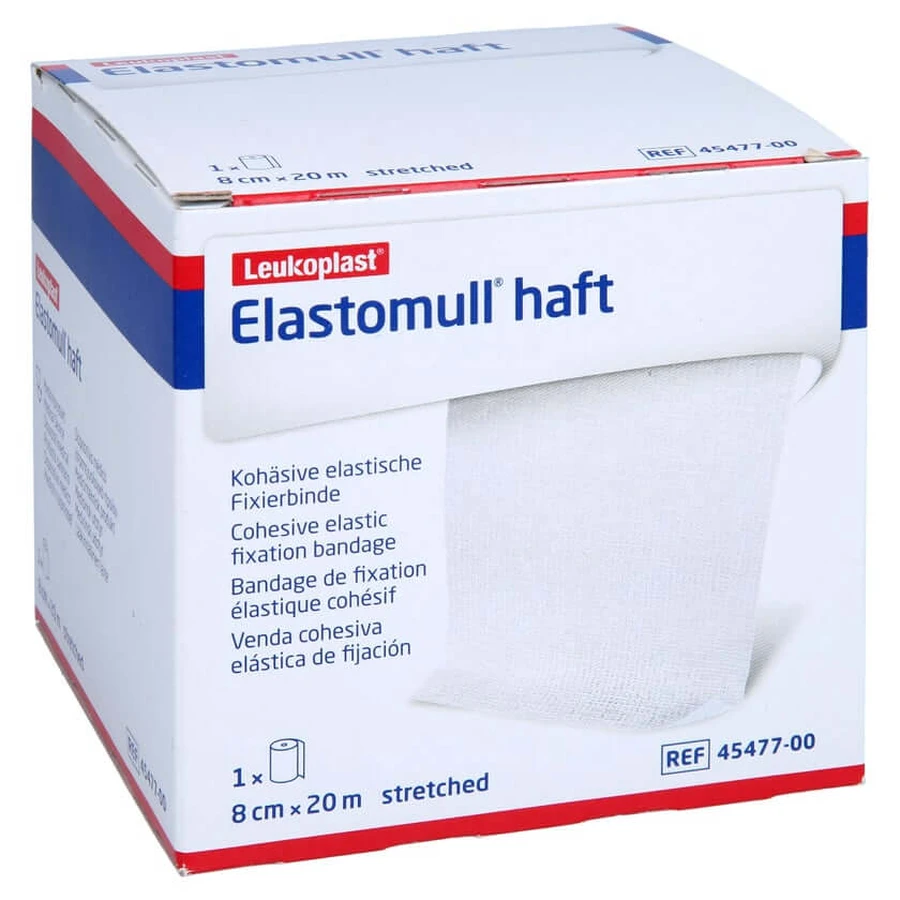 Elastomull adhesive 8 cmx20 m fixation bandage 1 pc