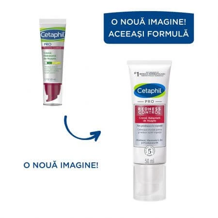 Cetaphil PRO Redness Control Feuchtigkeitsspendende Nachtcreme, 50 ml, Galderma
