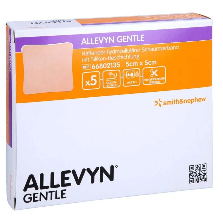 Allevyn Gentle 5x5 cm apósito de espuma 5 uds.