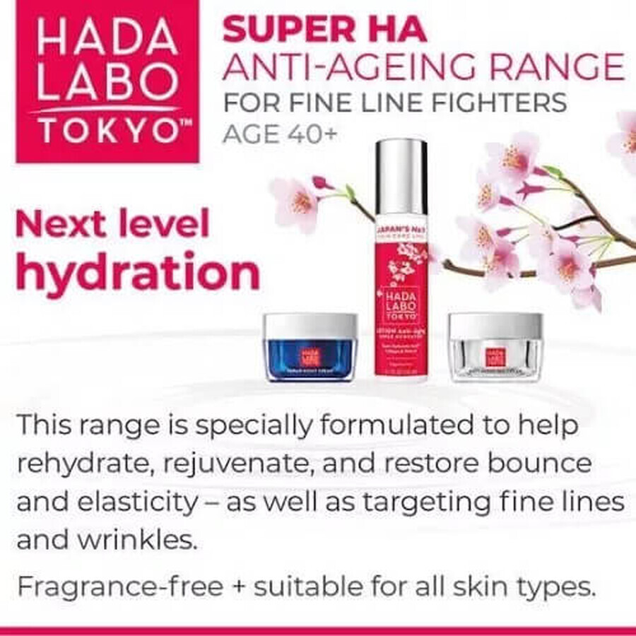 Feuchtigkeitscreme für Tag und Nacht mit Superhyaluronsäure, 50 ml, Hada Labo Tokyo