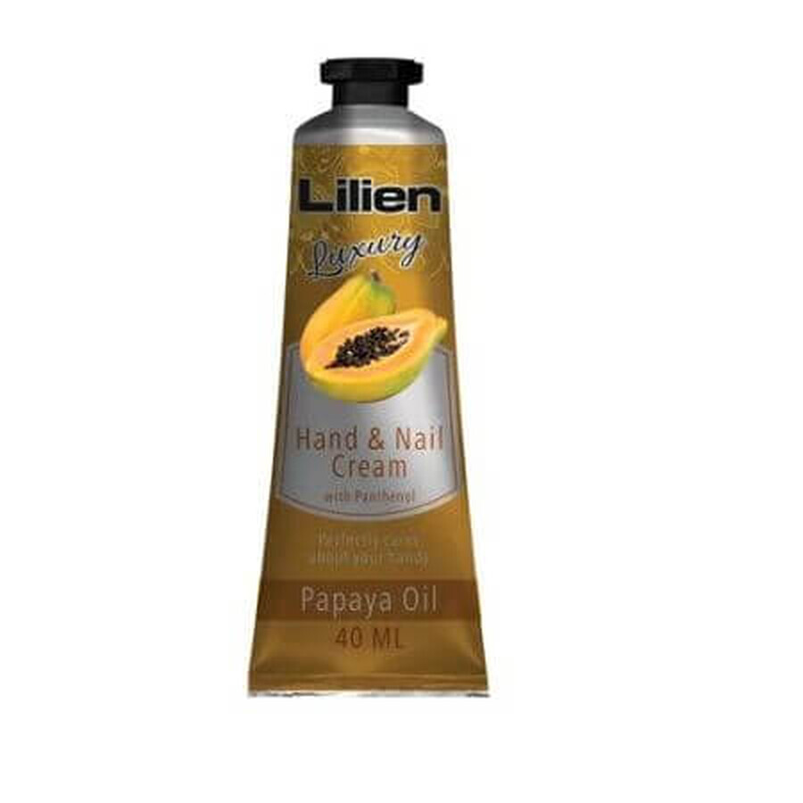 Crema pentru maini si unghii cu ulei de Papaya, 40 ml, Lilien Luxury