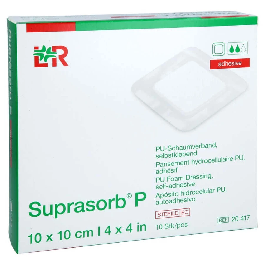 Suprasorb P Pu-schuim zelfklevend 10x 10 st.