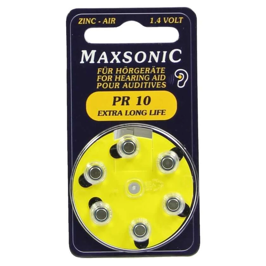 Batterie per apparecchi acustici Maxsonic PR10 6 pz.