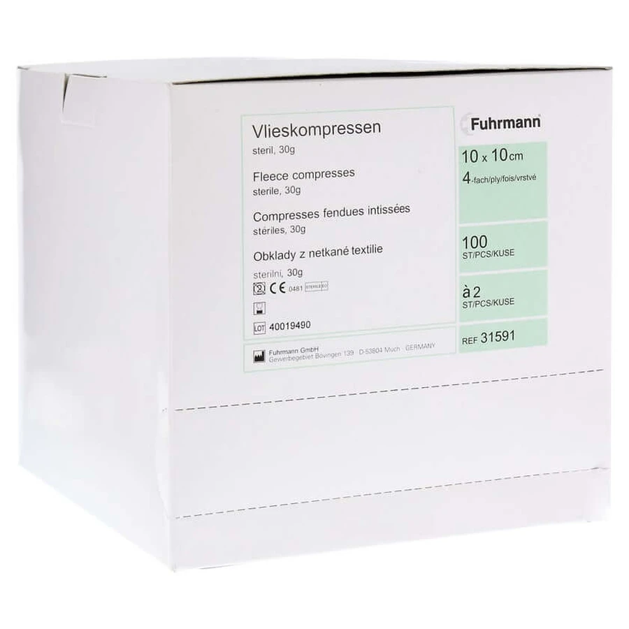 Compresses non tissées stériles 10x10 cm 4 plis 50X2 pcs.