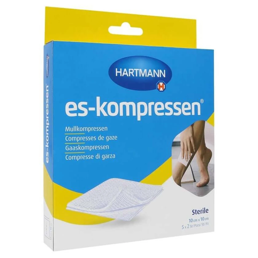 Es-compresse sterili 10x10 cm 8 pieghe 5X2 pz.