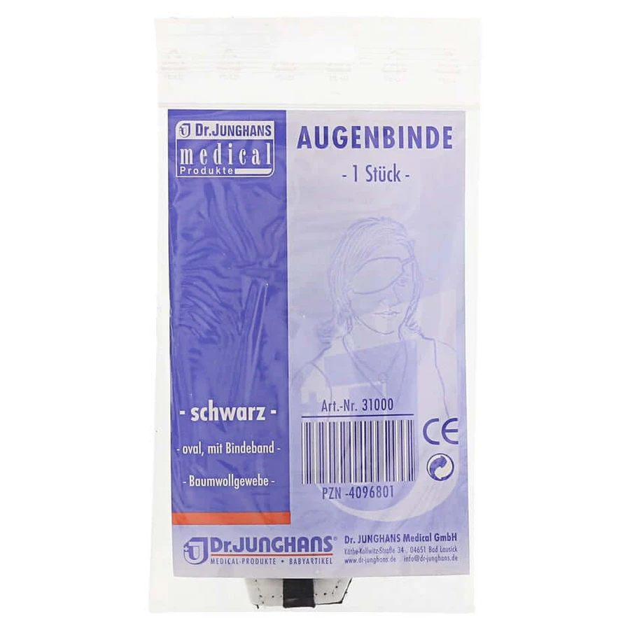 Augenbinde oval M.bindeband schwarz 1 St