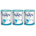 Pachet formula lapte Nan 1 Optipro HMO, +0 luni, 3x800 g, Nestle