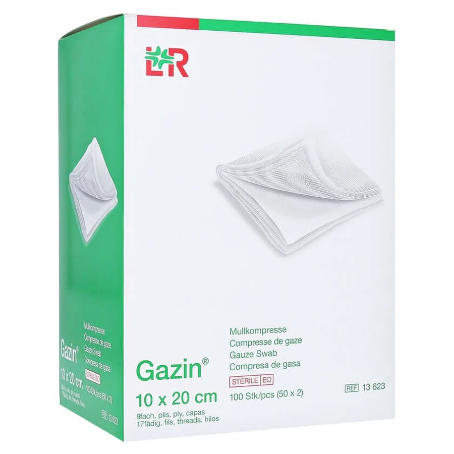 Gazin kompres z gazy 10 x 20 cm sterylny 50X2 szt.: ceny i cechy