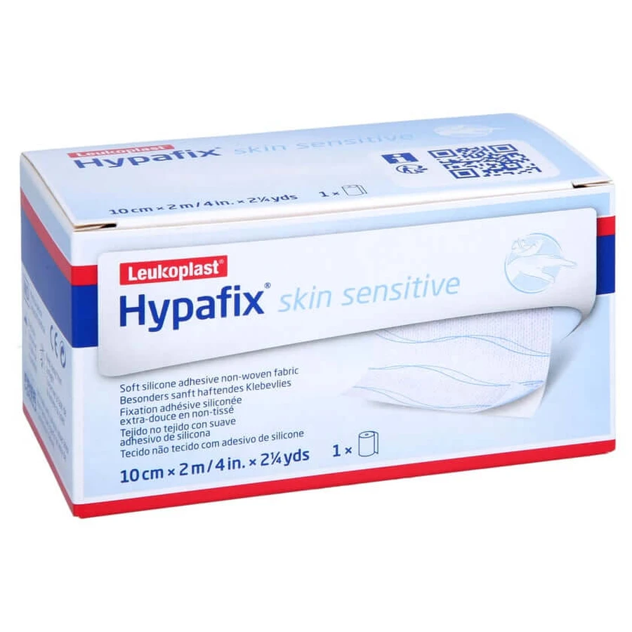 Hypafix Skin Sensitive Adhesive Gauze, 10 cm x 2 m, 1 roll