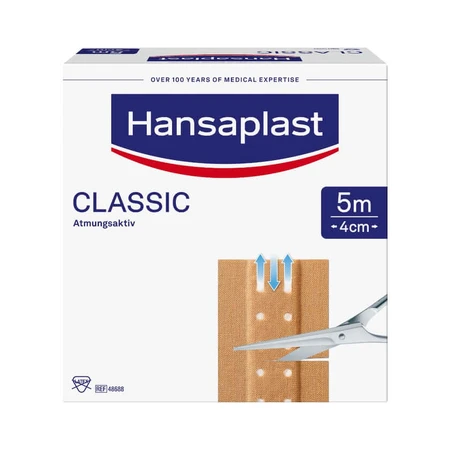 Hansaplast Classic Zelfklevende Verbandrol, 5 m x 4 cm, 1 rol