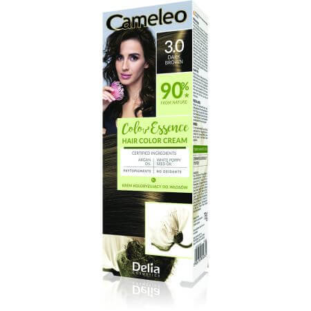 Cameleo Color Essence Haarfarbe, 3.0 Dunkelbraun, Delia Cosmetics