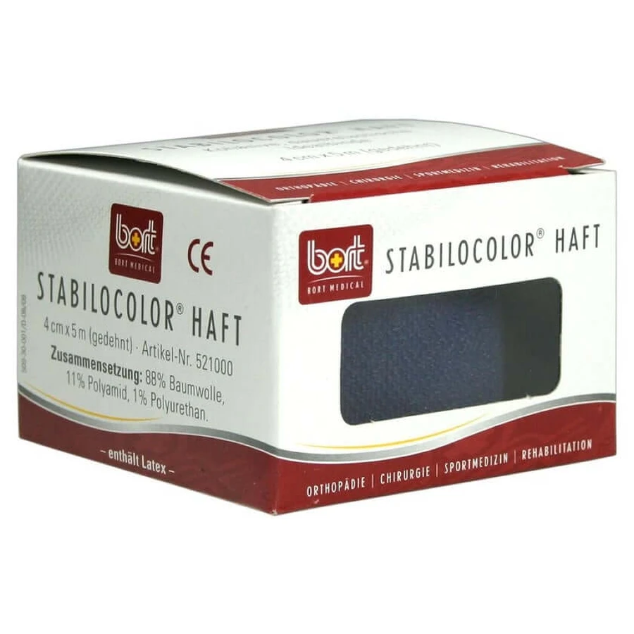 Pansement adhésif BORT Stabilocolor, 4 cm, bleu, 1 pièce