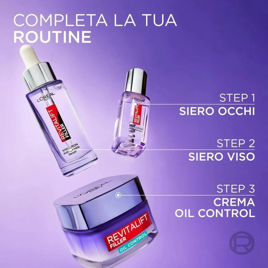 L'Oréal Paris Revitalift Filler 8H Oil Control - Hyaluronic Acid Gel Cream, 50 ml