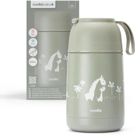 Nuvita Thermos - roestvrijstalen voedselbakje van 620 ml - groen