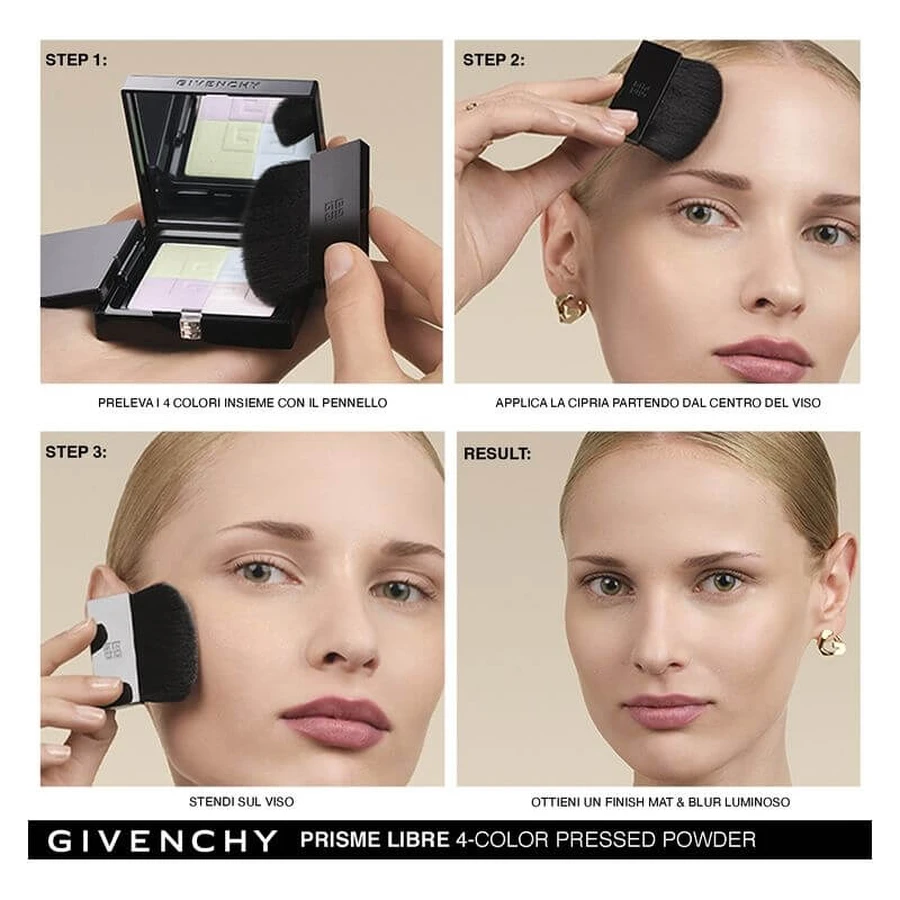 Givenchy Prisme libre pressed powder – pudră compactă matifiantă și uniformizantă nr. 04 mousseline acidulée
