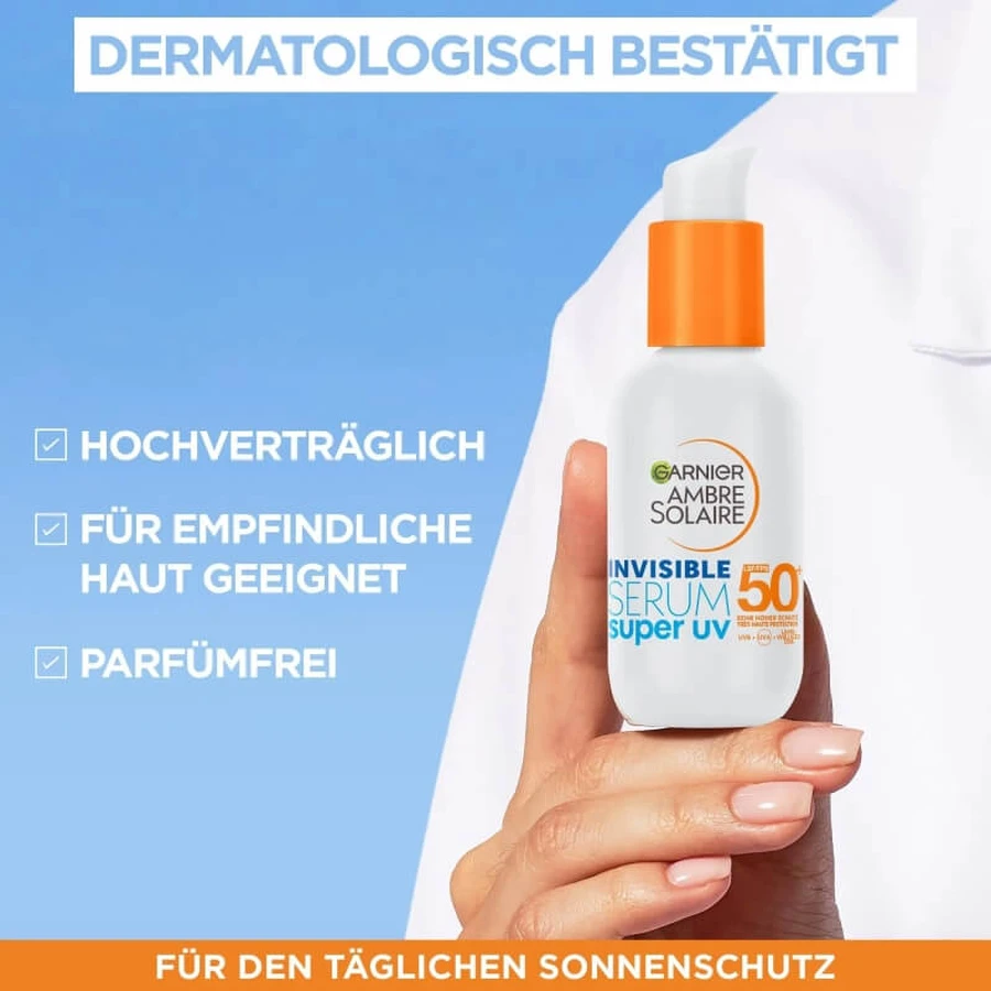 Garnier Gesichtssonnencreme LSF 50+ Ambre Solaire Invisible Serum Super UV Sehr hoher Schutz 30 ml