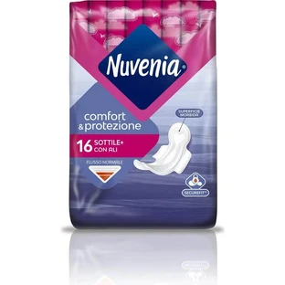 Nuvenia Thin+ mit Flügeln – 16 Binden für normale Blutung