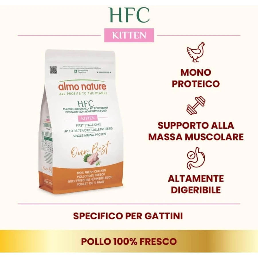 Almo Nature HFC Our Best Kitten Chicken - Complete Food for Kittens, 1.2 kg