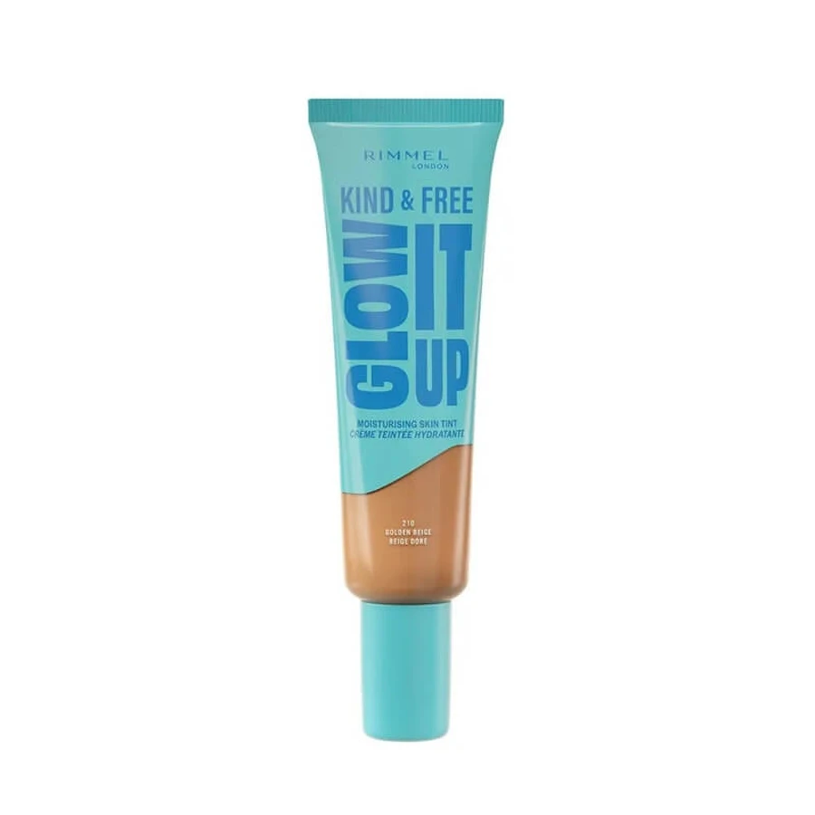 Rimmel Kind &amp; Free Glow It Up – fond de ten lichid nr. 210 golden beige