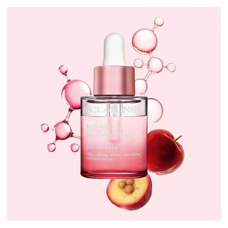 Sérum Multi-Active Glow de Clarins - Sérum biphasé pour un teint éclatant, lisse et uniforme, 30 ml