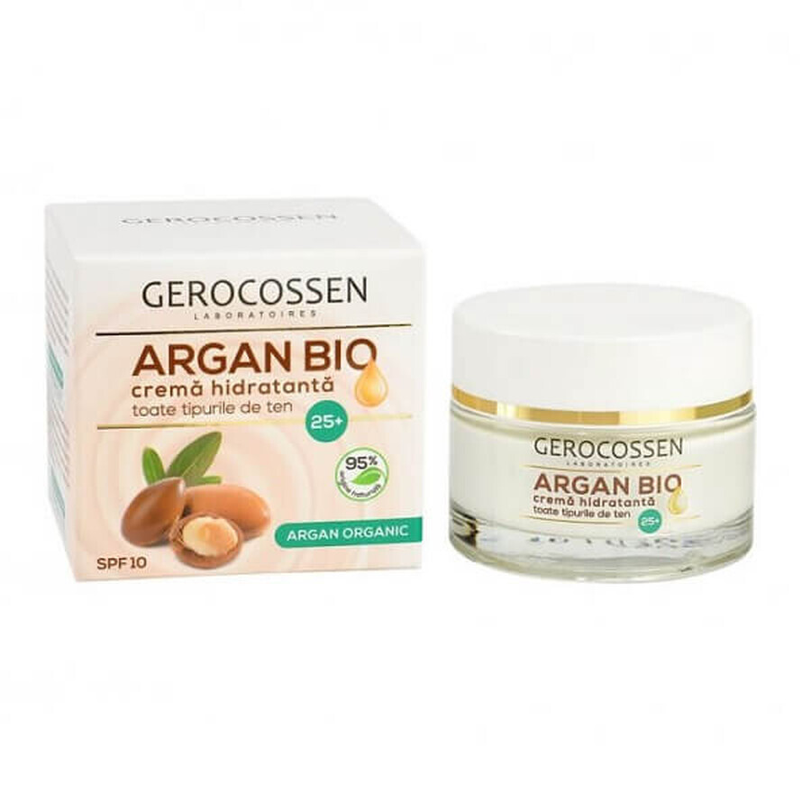 Crema hidratanta pentru toate tipurile de ten cu SPF 10 25+ Argan Bio, 50 ml, Gerocossen