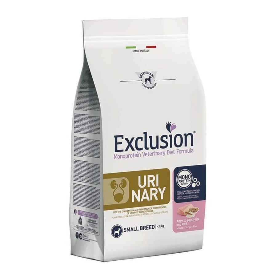 Aliment diététique d'exclusion « Urinary Formula » au porc et au riz - Aliment diététique pour chiens de petite race, 2 kg