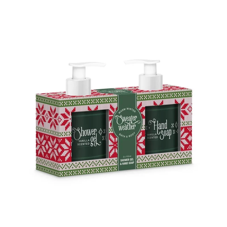 Coffret cadeau « Sweater &amp; Weather » de Treffina - Gel bain et douche 120 ml + Savon pour les mains 120 ml