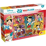 Lisciani Pinocchio Double-Sided Floor Puzzle, 108 Pieces, 70x50 cm