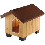 Ferplast Domus mini - weerbestendig hondenhok van hout met opklapbaar dak en geïsoleerde pootjes, 50 x 65 x h 47,5 cm