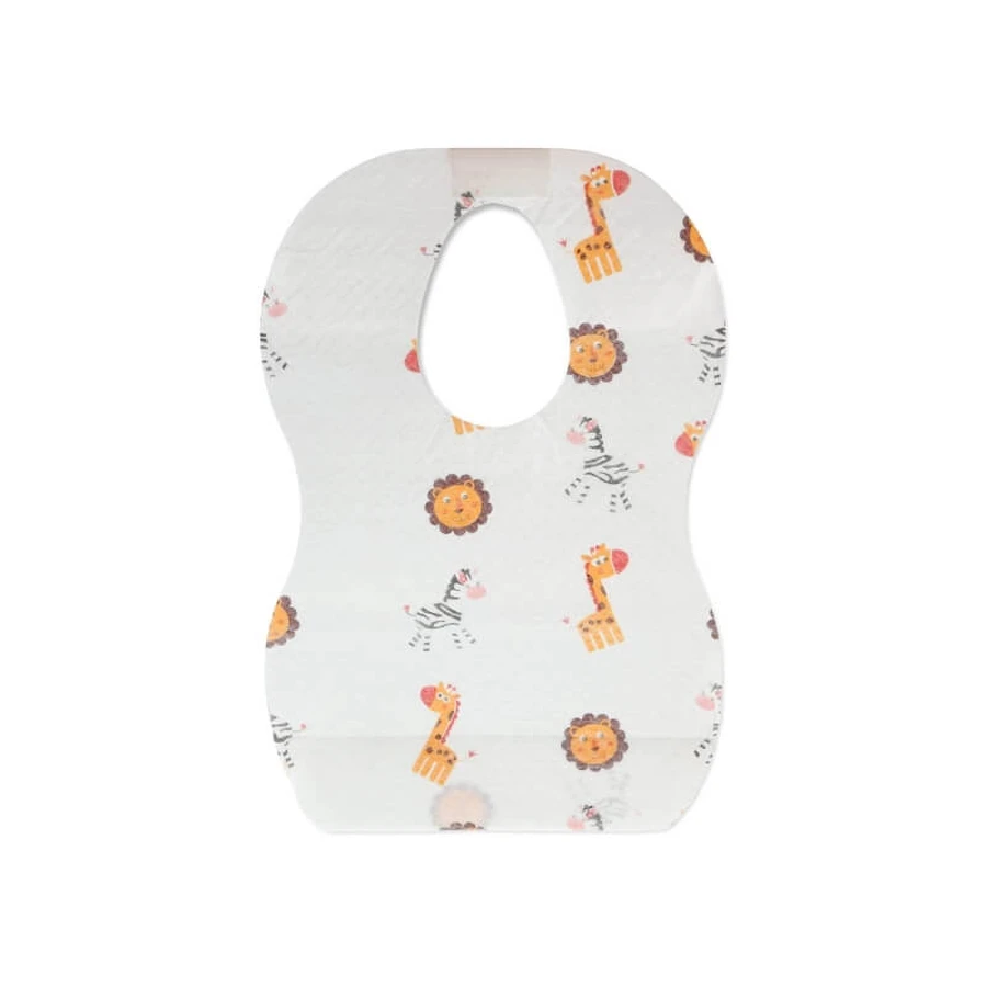 Kiokids 10 Disposable Bibs with a Crumb-Catching Pocket