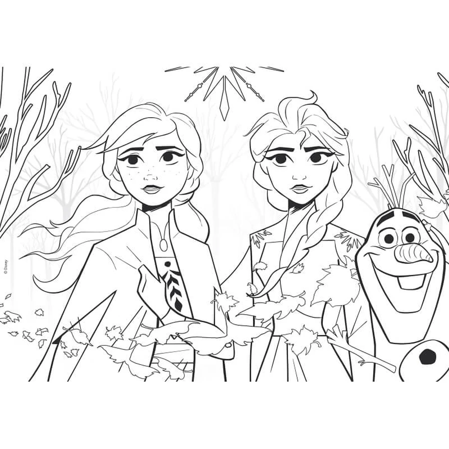 Lisciani Disney Frozen II - 60-delige dubbelzijdige puzzel met een kleurplaat op de achterkant