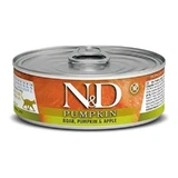 Farmina N&amp;d Pumpkin Getreidefrei Wildschwein, Kürbis und Apfel – Alleinfuttermittel für ausgewachsene Katzen, 70 g