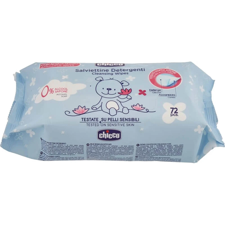 Chicco Cosmetic – 72 de șervețele demachiante pentru schimbarea scutecului