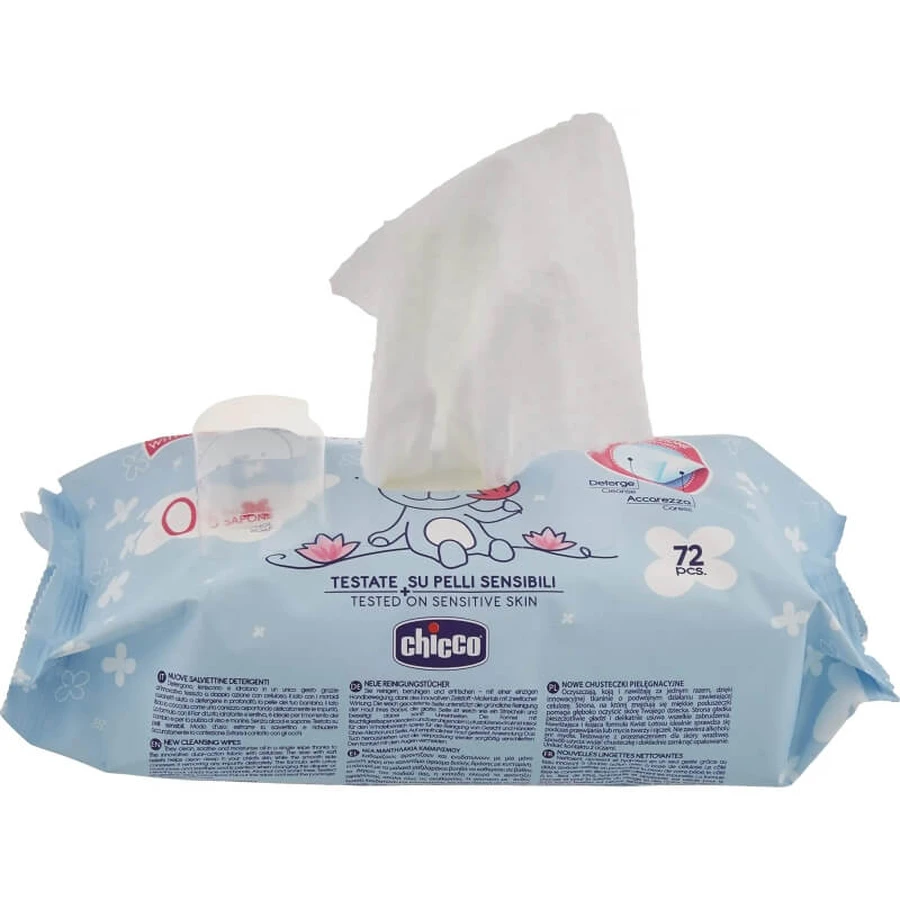 Chicco Cosmetic – 72 de șervețele demachiante pentru schimbarea scutecului