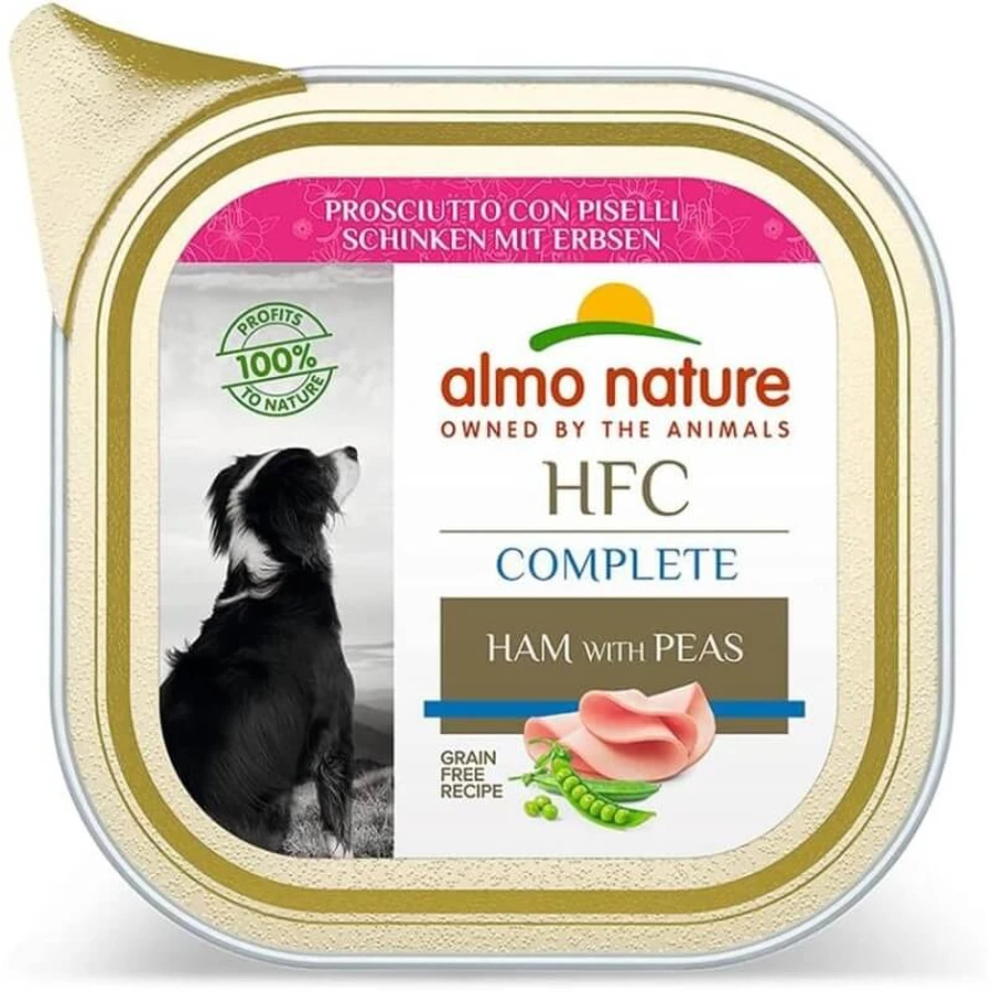 Almo Nature HFC Complete Ham with Peas - Complete dog food for dogs of all sizes, 85 g