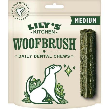 Lily's Kitchen Woofbrush - 7 tandverzorgingssnacks voor volwassen honden van middelgroot formaat, elk 28 g