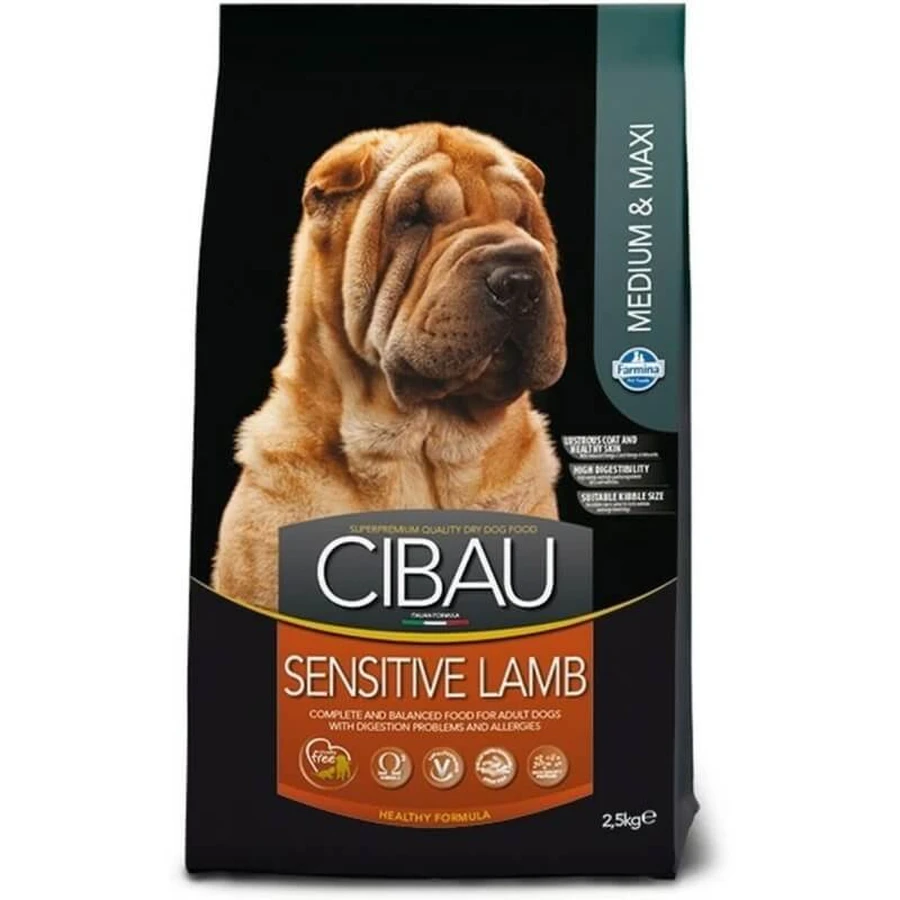 Farmina Cibau Sensitive Lamb for Medium &amp; Maxi Breeds - Complete Food for Sensitive Adult Dogs of Medium and Maxi Breeds, 12 kg