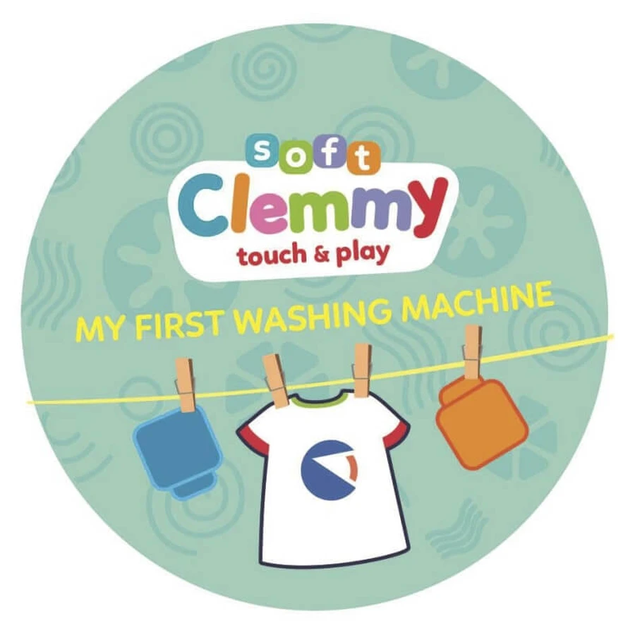 Clementoni Soft Clemmy: Meine erste Waschmaschine – Sensorisches Spielzeug mit 5 weichen Bausteinen