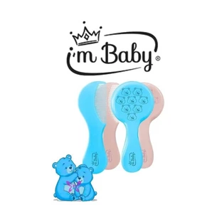 „I'm Baby“-Bürstenset mit Wollborsten und Kamm für Neugeborene ab 0 Monaten – verschiedene Farben
