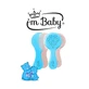 „I'm Baby“-Bürstenset mit Wollborsten und Kamm für Neugeborene ab 0 Monaten – verschiedene Farben