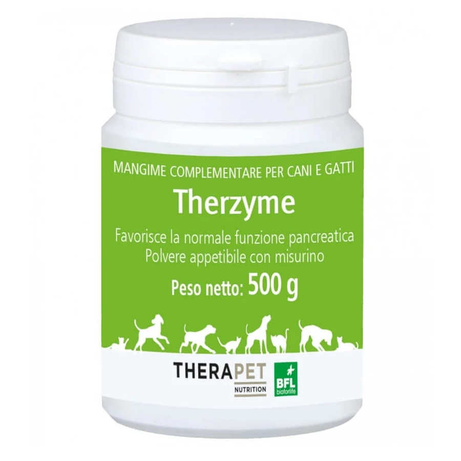 Therapet Therzyme XL – Ergänzungsfuttermittel für Hunde und Katzen jeden Alters, Pulver, 500 g